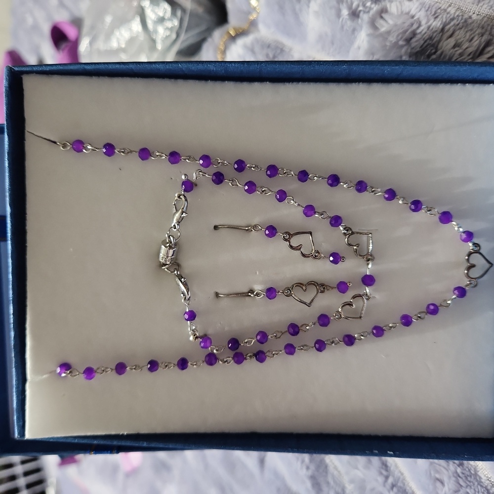Elegant Purple Heart Jewelry Set